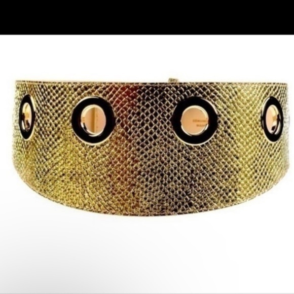 Roberto Cavalli Class NWOT limited edition Gold Belt fancy wide gold exclusive S - Picture 1 of 8